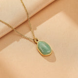 Collier Aventurine Verte Plaqué Or 18K – Harmonie et Chance - Biloria