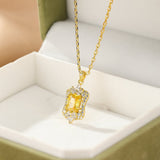 Collier Citrine Cœur Royal Argent Plaqué Or - Bijou Royal - Biloria