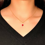 Collier Cornaline et Perle Élixir de Grâce Argent Plaqué Or - Biloria