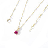 Collier Cornaline et Zircon, Argent Plaqué Or 40 cm - Biloria