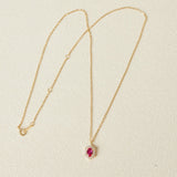 Collier Cornaline et Zircon, Argent Plaqué Or – Énergie et Élégance - Biloria