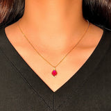 Collier Cornaline Losange - Argent Plaqué Or, Bijou Femme - Biloria