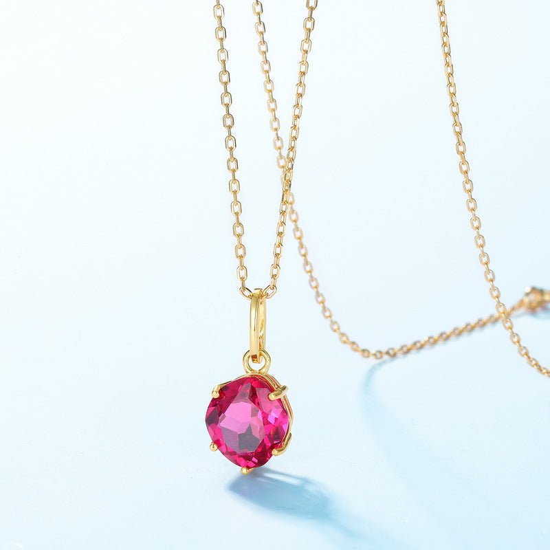 Collier Cornaline Pendentif Essence de Vie Argent Plaqué Or - Biloria