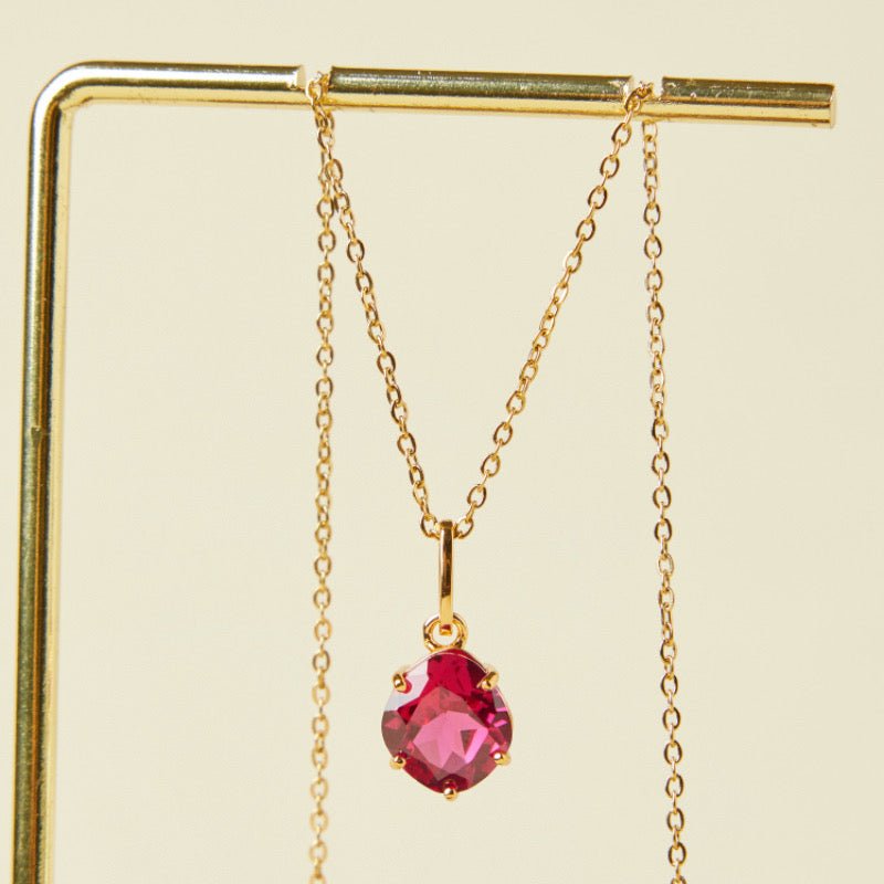 Collier Cornaline Pendentif Essence de Vie Argent Plaqué Or - Biloria