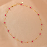 Collier Cornaline Rouge feu Argent 925 Bien-être Émotionnel - Biloria