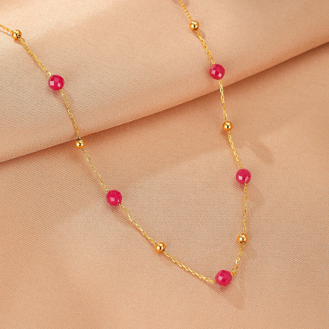 Collier Cornaline Rouge feu Argent 925 Bien-être Émotionnel - Biloria