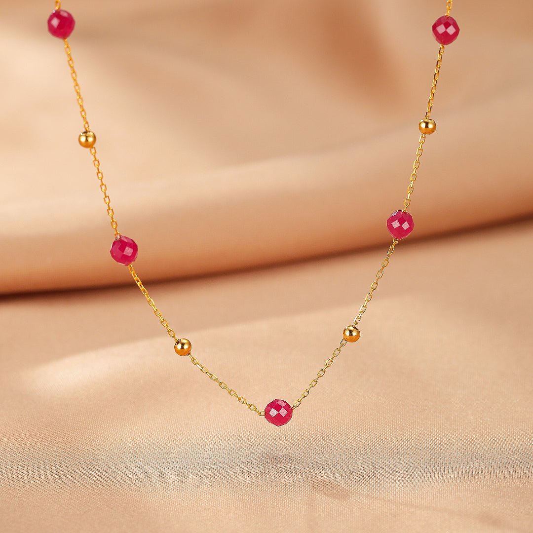 Collier Cornaline Rouge feu Argent 925 Bien-être Émotionnel - Biloria