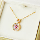 Collier Cornaline Zircon – Pendentif Flamme Argent Plaqué Or - Biloria