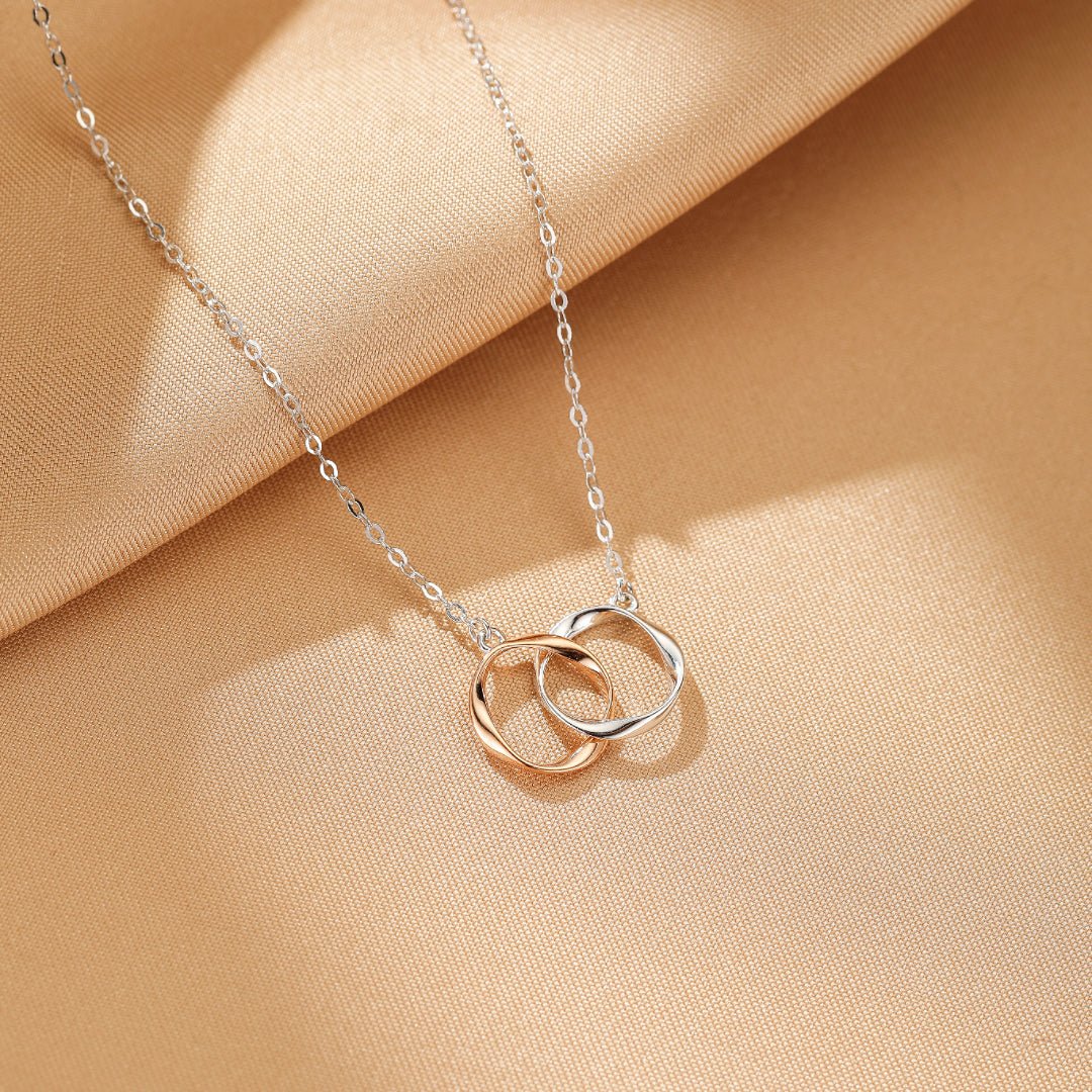 Collier Couple Anneaux Entrelacés Argent 925 - Biloria