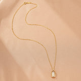 Collier Cristal de Roche Platine Argent Plaqué Or 10K - Biloria