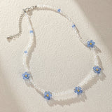 Collier Enfant Fleur de Cristal Rose Bleu Violet - Biloria