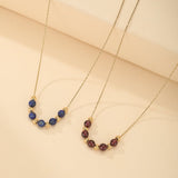 Collier Grenat ou Lapis-lazuli - Courbe d'Éclat Plaqué Or - Biloria