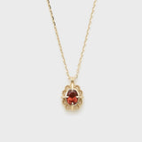 Collier Grenat Rouge Argent Plaqué Or pour Femme - Biloria