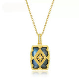 Collier Labradorite Aurore Argent Plaqué Or Bijou Mystique - Biloria