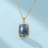 Collier Labradorite Aurore Argent Plaqué Or Bijou Mystique - Biloria