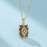 Collier Labradorite Aurore Argent Plaqué Or Bijou Mystique - Biloria