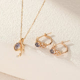 Collier Labradorite Cordiérite Argent Plaqué Or Apaisement Spirituel - Biloria