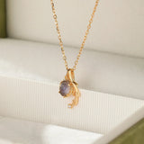 Collier Labradorite Cordiérite Argent Plaqué Or Apaisement Spirituel - Biloria