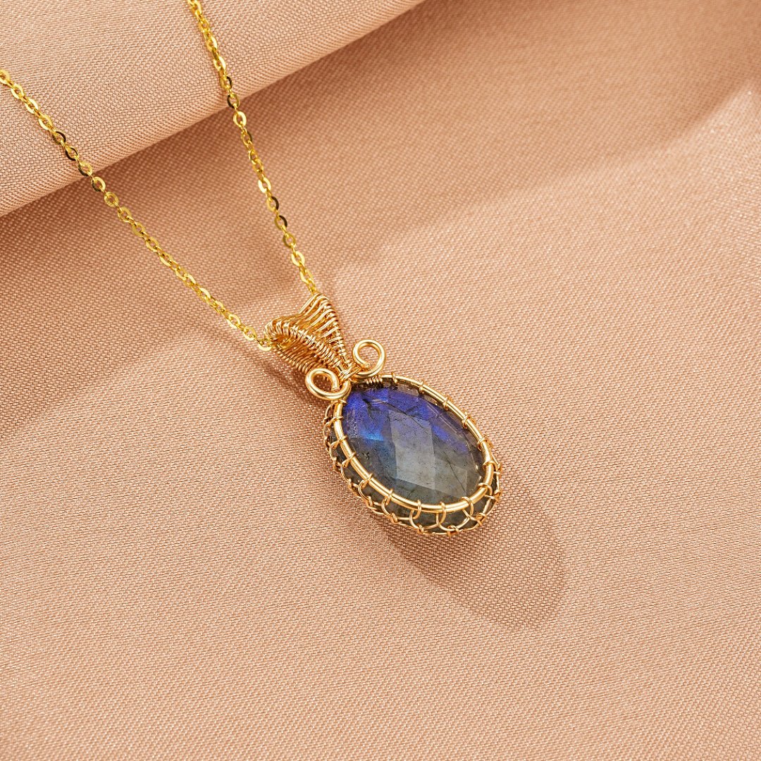 Collier Labradorite Femme – Bijou Protecteur Tissé Main - Biloria