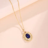Collier Lapis Lazuli Argent Plaqué Or, Bijou Cadeau Femme - Biloria