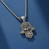 Collier Main de Fatma Protection Acier Titane - Biloria