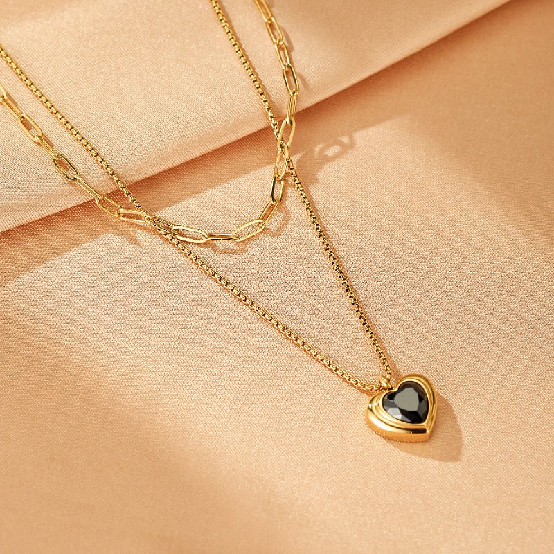 Collier Multirang Cœur en Acier Inoxydable - Biloria