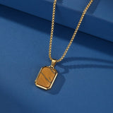 Collier Œil de Tigre Homme en Acier Inoxydable - Biloria