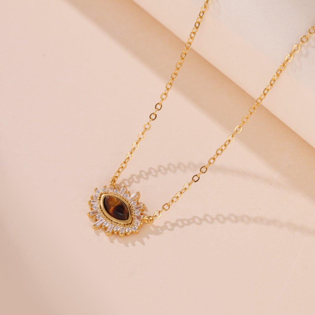 Collier Œil de Tigre Larmes de Nuit – Bijou Protecteur Cadeau Femme - Biloria