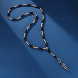 Collier Œil de Tigre Pendentif Dague Tibétaine - Biloria