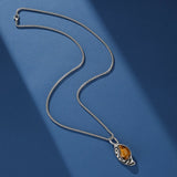 Collier Œil de Tigre – Pierre Protectrice en Acier Titane - Biloria