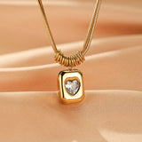 Collier Pendentif Cœur Scintillant en Zircon - Biloria
