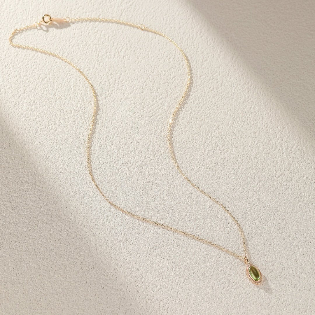 Collier Péridot 16mm Argent 925 – Clarté et Sérénité - Biloria