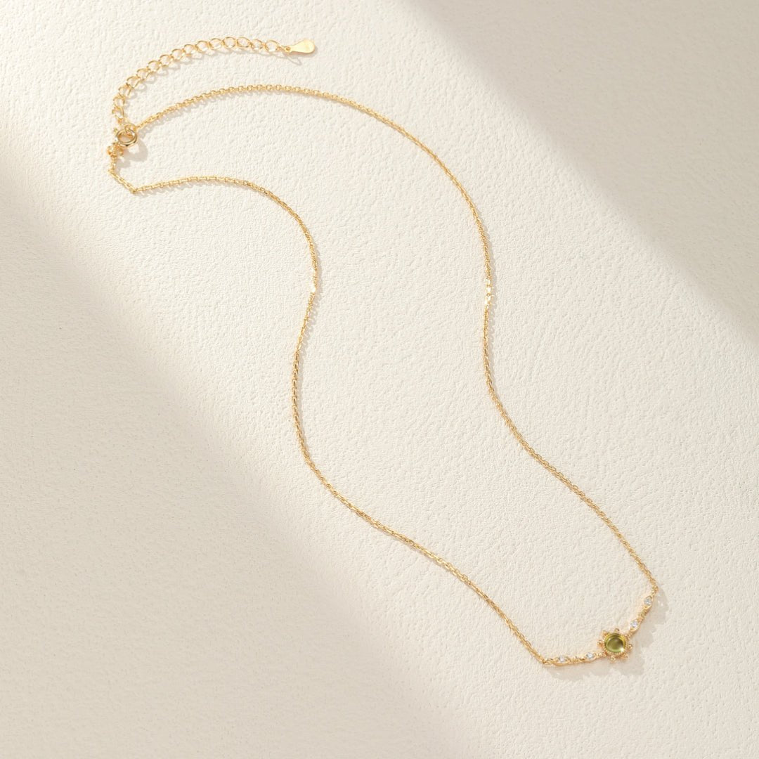 Collier Péridot Pierre de Joie Argent Plaqué Or - Biloria
