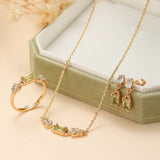 Collier Péridot Topaze Géométrique Argent Plaqué Or - Biloria