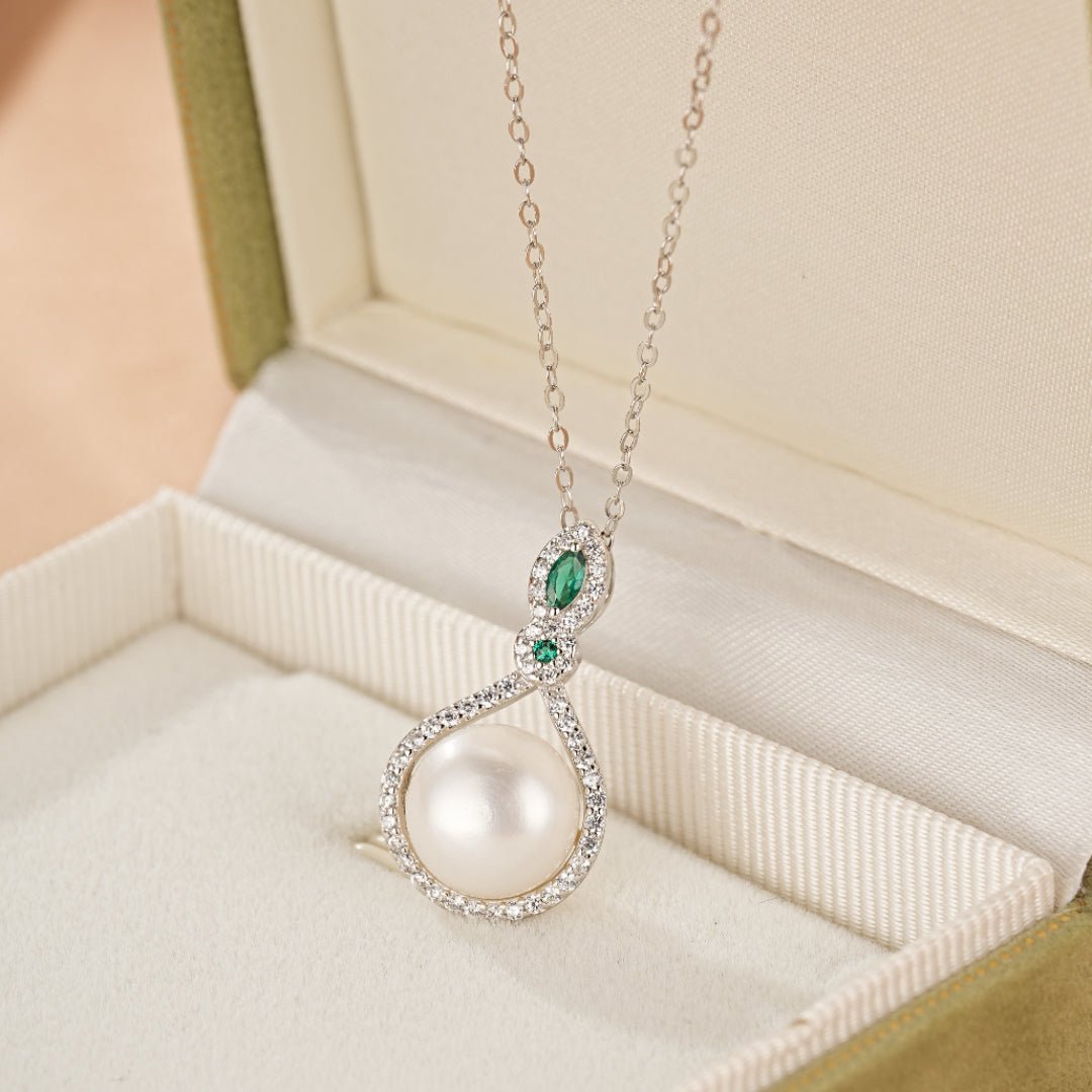 Collier Perle Blanche et Zircon en Argent 925 - Cadeau Féminin - Biloria