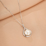 Collier Perle et Zircon Goutte Royale en Argent 925 - Biloria