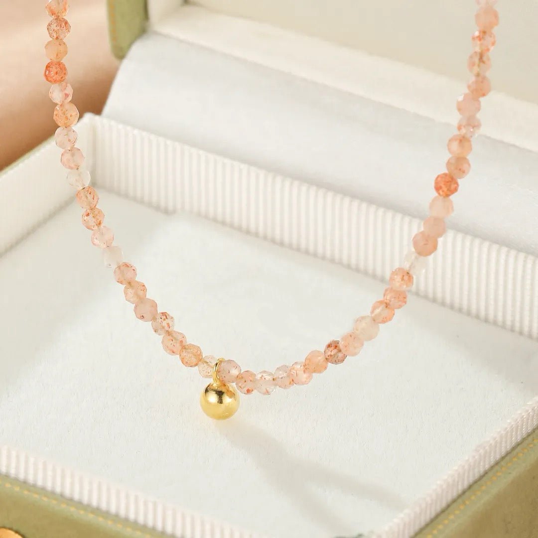 Collier Pierre de Soleil Argent Plaqué Or – Bijou Énergie Solaire - Biloria