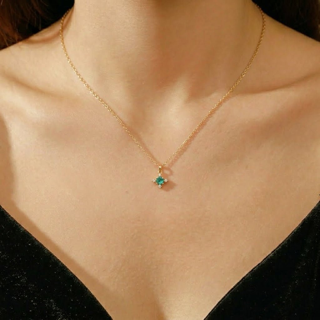 Collier Pierres de Naissance Azur Infini – Argent Plaqué Or - Biloria