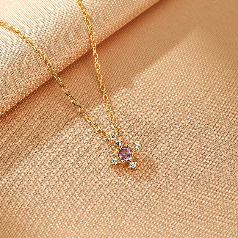 Collier Pierres de Naissance Azur Infini – Argent Plaqué Or - Biloria