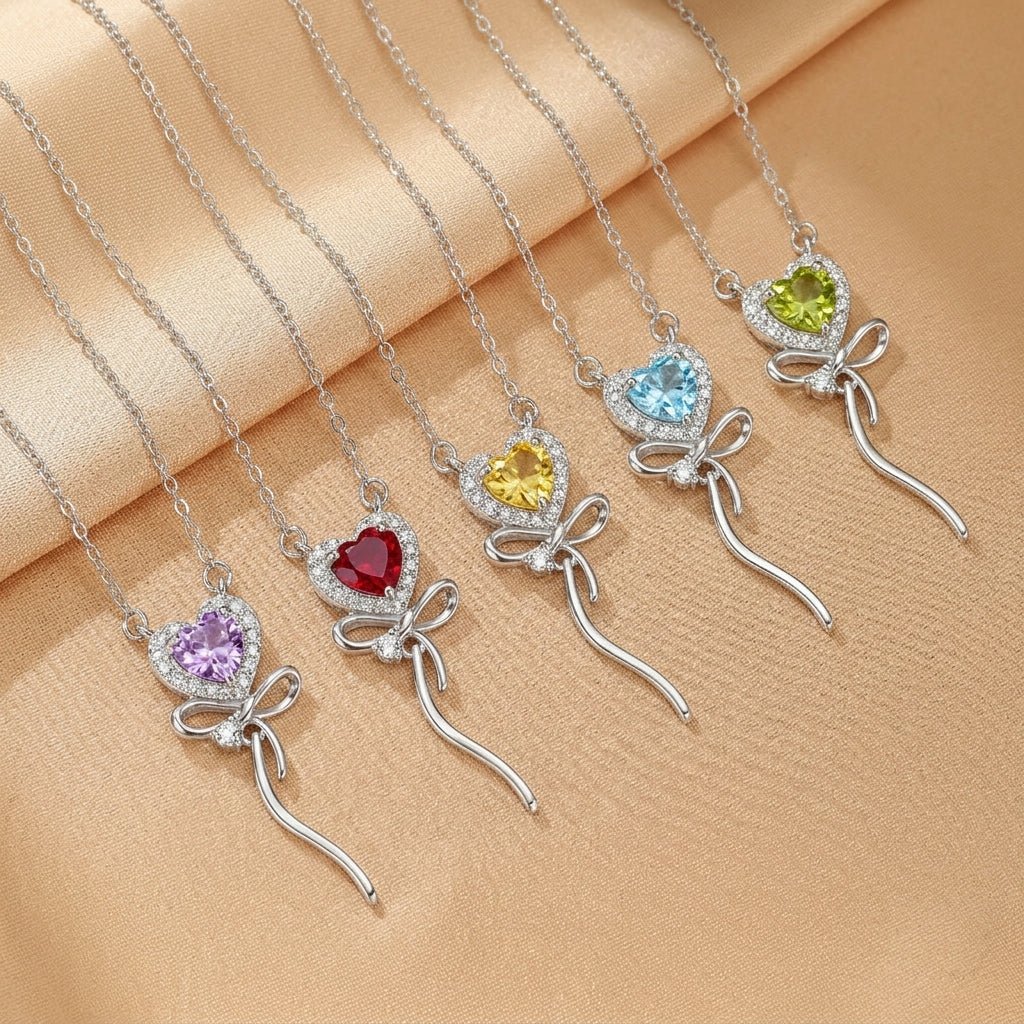 Collier Pierres Fines Multicolores Cœur Enchanté Argent Or 18k - Biloria