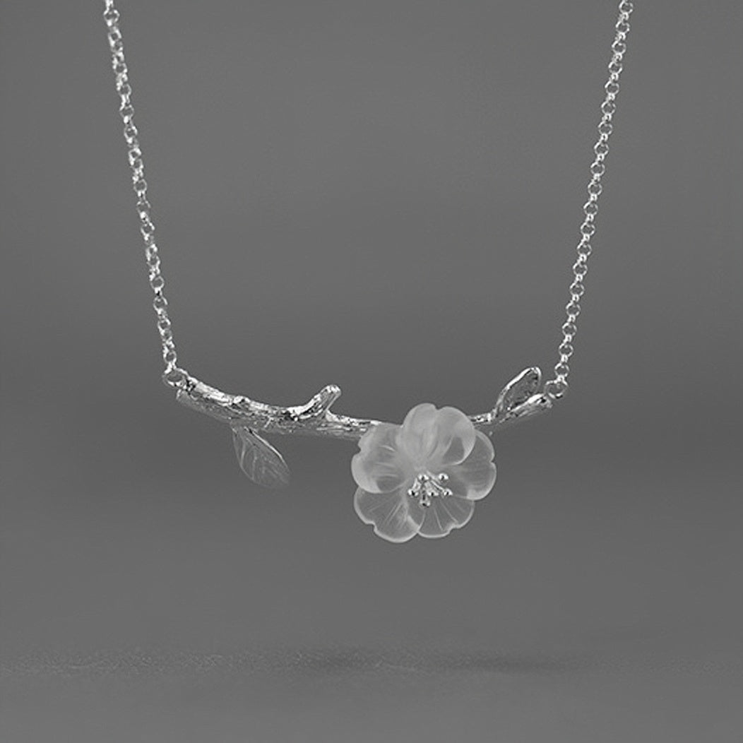 Collier Quartz Clair Lotus Argent 925 — Éveil Spirituel - Biloria