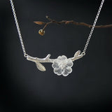 Collier Quartz Clair Lotus Argent 925 — Éveil Spirituel - Biloria