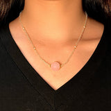 Collier Quartz Rose et Cristal de Roche Sphère Intuitive en Fil Doré - Biloria