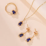 Collier Reversible Lapis Lazuli Quartz Clair Argent Plaque Or - Biloria