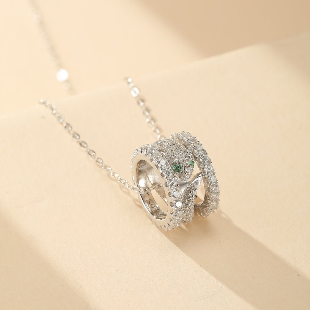Collier Serpent Argent Zircon – Bijou de Transformation - Biloria