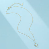 Collier Topaze Bleue Zircon Argent 925 Inspiration Apollon - Biloria