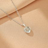 Collier Topaze Cœur Argent S925 Bijou Tendance Bureau - Biloria