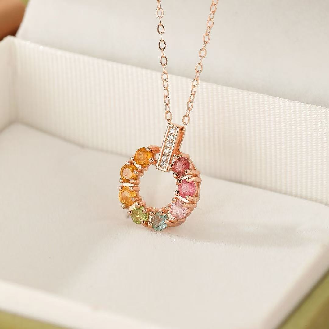 Collier Tourmaline Cercle d'Aurore Argent Plaqué Or - Biloria