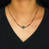 Collier Tourmaline Multicolore et Jadéite Vertus Harmonie - Biloria