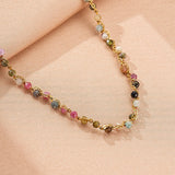 Collier Tourmaline Multicolore Fait Main - Bijou Protecteur - Biloria